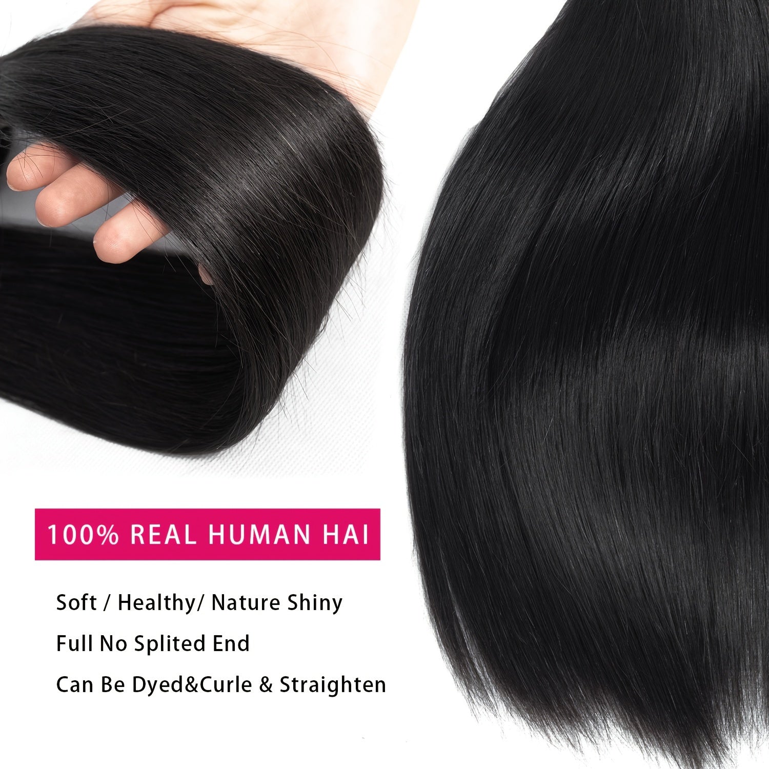 10A Human Hair Bundles Straight Hair Bundles Brazilian Straight Human Hair Bundles Unprocessed Virgin Weave 1 Bundles Human Hair Raw Remy Hair Bundles Deals Natural Black